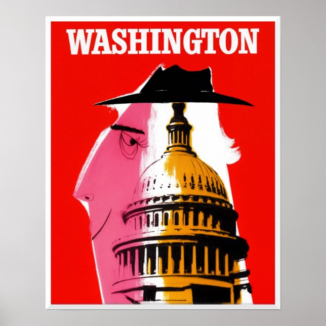 Poster cartaz de viagem de Washington DC (Frente)