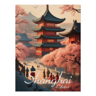 Póster Cartaz de Viagem de Xangai