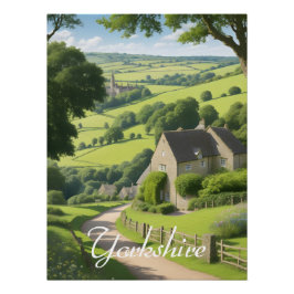 Póster Cartaz de Viagem de Yorkshire Inglaterra