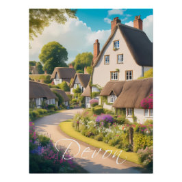 Póster Cartaz de Viagem Devon Inglaterra