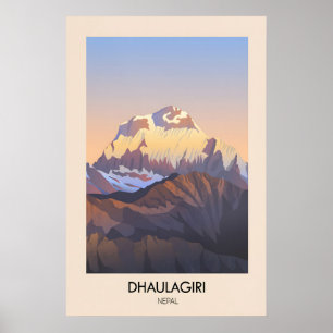 Poster Cartaz de Viagem Dhaulagiri Nepal