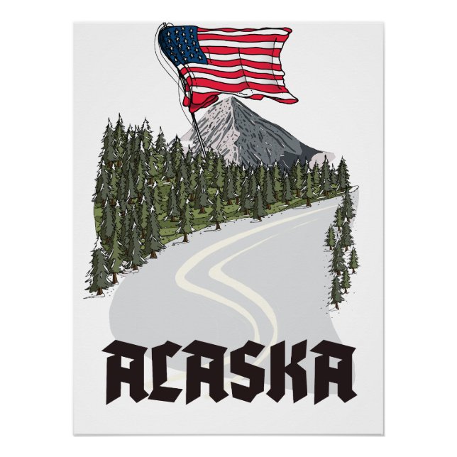 Póster Cartaz de Viagem do Alasca (Frente)