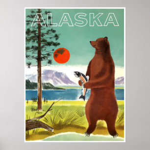 Poster cartaz de viagem do alasca