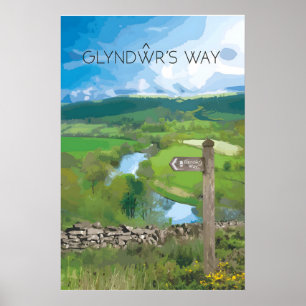 Poster Cartaz de Viagem do Caminho Nacional de Glyndŵr