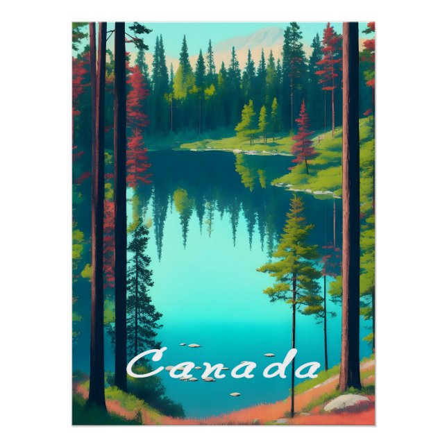 Póster Cartaz de Viagem do Canadá (Frente)