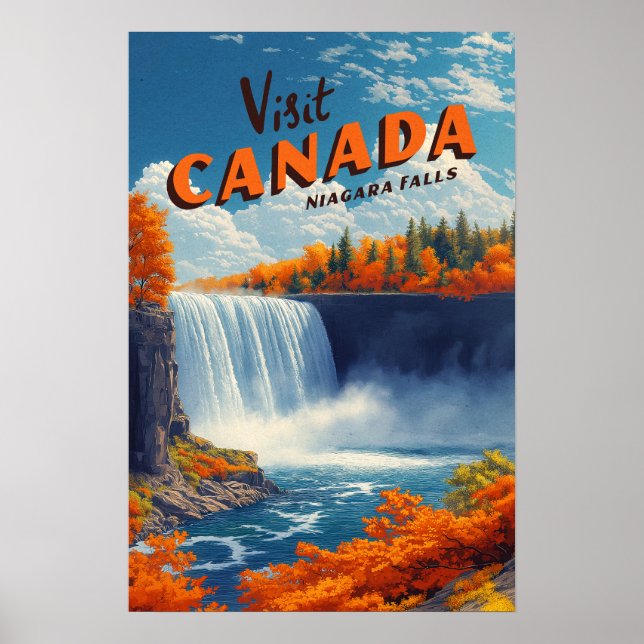 Poster Cartaz de Viagem do Canadá Niagara Falls (Frente)
