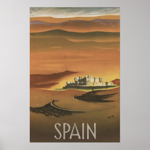 Poster Cartaz de Viagem do Castelo Vintage Espanha Coca S