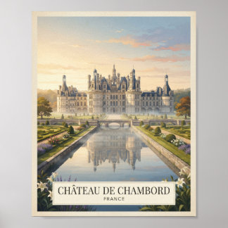 Poster Cartaz de Viagem do Château de Chambord França Vin