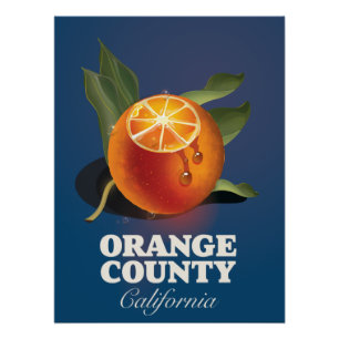 Póster Cartaz de viagem do Condado de Orange Califórnia.