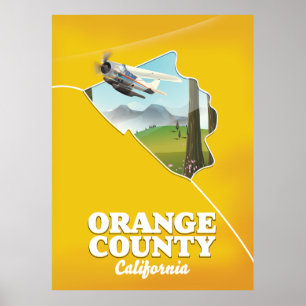 Poster Cartaz de viagem do Condado de Orange Califórnia