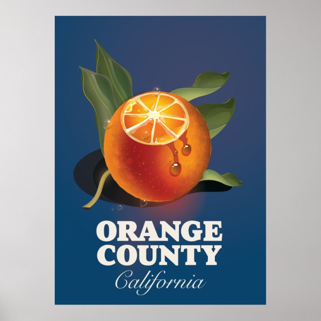 Poster Cartaz de viagem do Condado de Orange Califórnia.  (Frente)