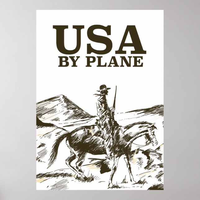 Poster Cartaz de viagem do cowboy dos EUA (Frente)