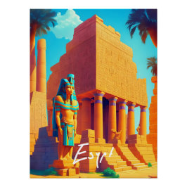 Póster Cartaz de Viagem do Egito Histórico
