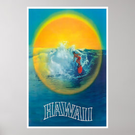 Poster Cartaz de Viagem do Havaí Arte de Surf Arte Prínci