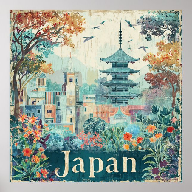 Poster Cartaz de viagem do Japão (Frente)