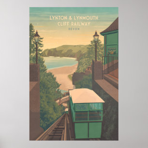 Poster Cartaz de Viagem do Lynton e Lynmouth Cliff Railwa