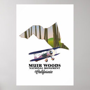 Poster Cartaz de viagem do mapa do Monumento Nacional Mui