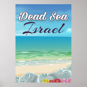 Póster Cartaz de viagem do Mar Morto Israel
