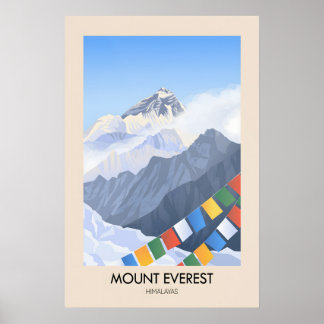 Poster Cartaz de Viagem do Monte Everest Himalaias