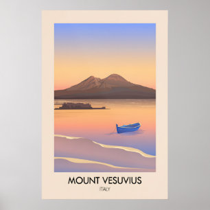 Poster Cartaz de Viagem do Monte Vesúvio Itália
