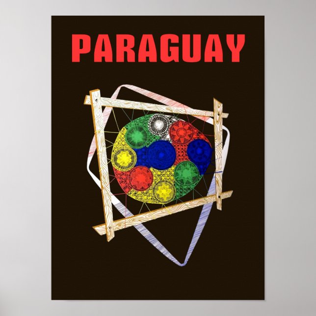 Póster cartaz de viagem do Paraguai (Frente)