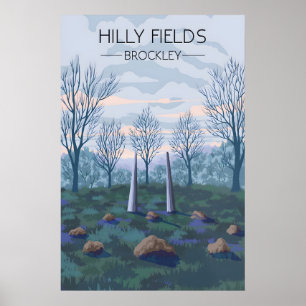 Poster Cartaz de Viagem do Parque Hilly Fields Londres