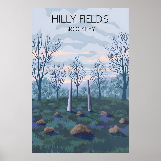 Poster Cartaz de Viagem do Parque Hilly Fields Londres (Frente)