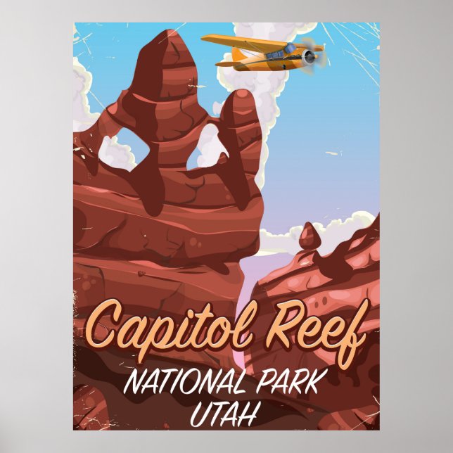 Póster Cartaz de viagem do parque nacional Capitol Reef U (Frente)