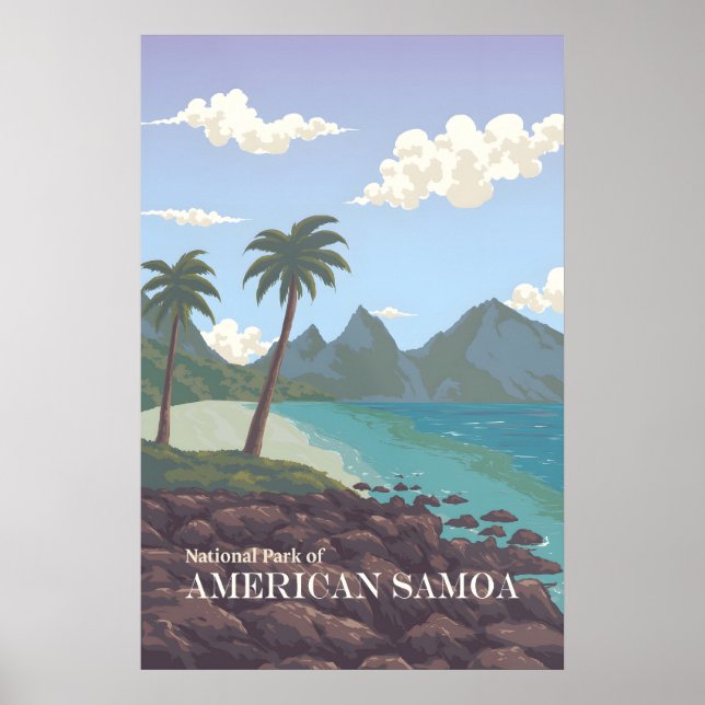 Poster Cartaz de Viagem do Parque Nacional da Samoa Ameri (Frente)