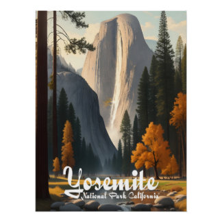 Póster Cartaz de Viagem do Parque Nacional de Yosemite Ca