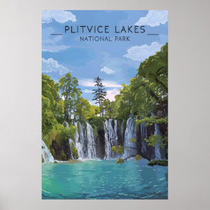 Poster Cartaz de Viagem do Parque Nacional dos Lagos de P