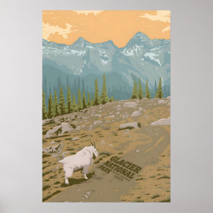 Poster Cartaz de Viagem do Parque Nacional Glacier Canadá