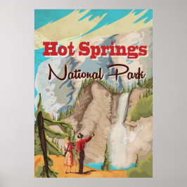 Póster Cartaz de viagem do Parque Nacional Hot Springs