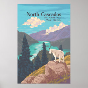 Poster Cartaz de Viagem do Parque Nacional North Cascades