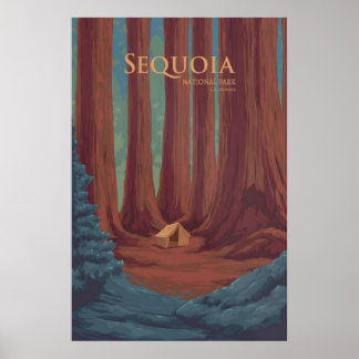 Poster Cartaz de Viagem do Parque Nacional Sequoia