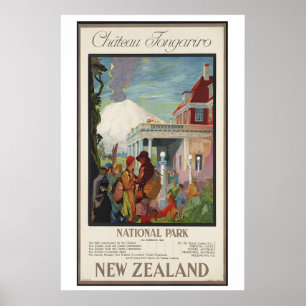 Poster Cartaz de Viagem do Parque Nacional Tongariro na N
