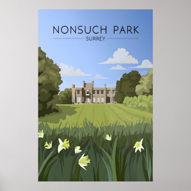 Poster Cartaz de Viagem do Parque Nonsuch Surrey (Frente)