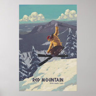 Poster Cartaz de Viagem do Red Mountain Ski Resort Canadá