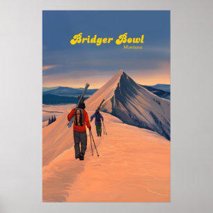 Poster Cartaz de Viagem do Resort de Esqui Bridger Bowl M