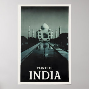 Poster Cartaz de Viagem do Taj Mahal Índia Arte de Parede