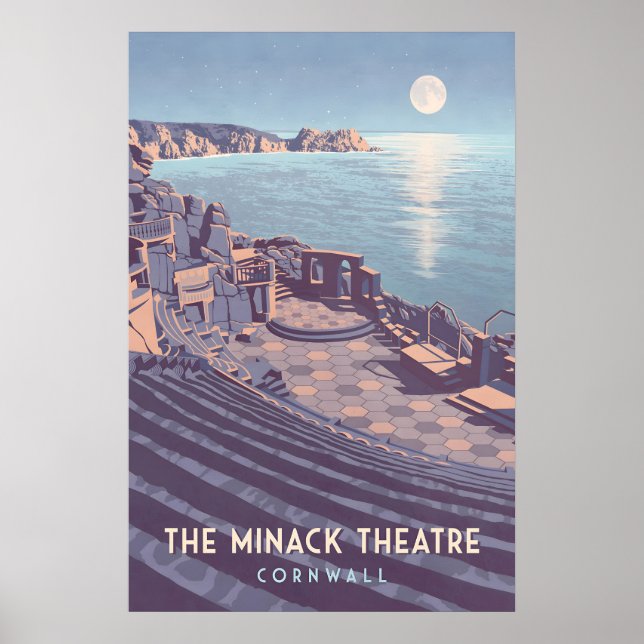 Poster Cartaz de Viagem do Teatro Minack Cornwall (Frente)