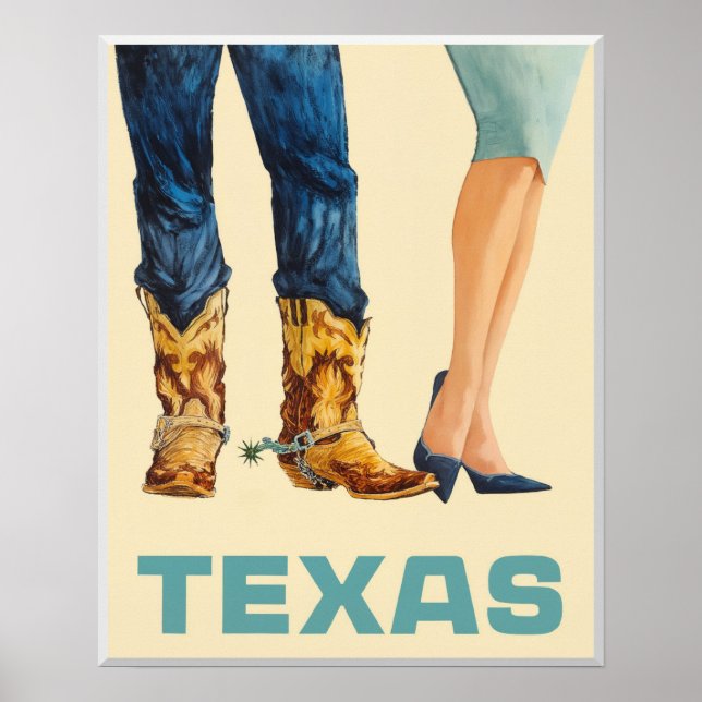 Poster cartaz de viagem do Texas (Frente)