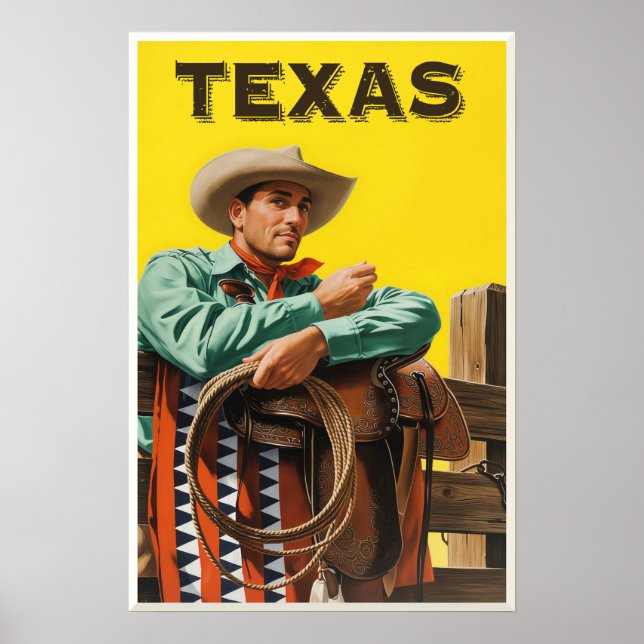 Poster Cartaz de Viagem do Texas (Frente)