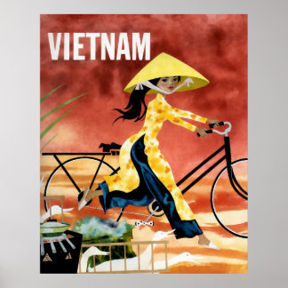 Poster cartaz de viagem do Vietnã