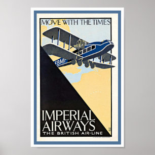 Poster cartaz de viagem dos anos 1930 IMPERIAL AIRWAYS