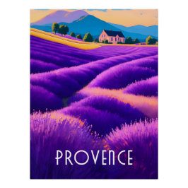 Póster Cartaz de Viagem dos Campos de Lavanda da Provença