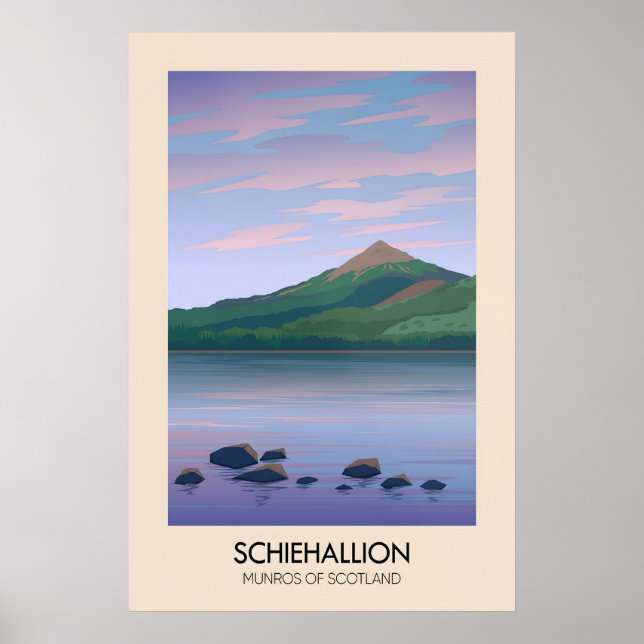 Poster Cartaz de Viagem dos Munros Schiehallion da Escóci (Frente)