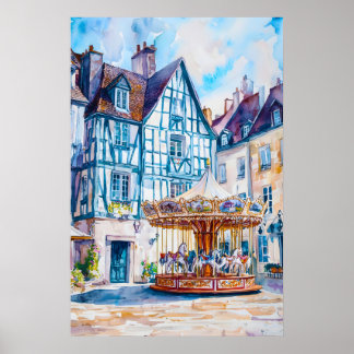 Poster Cartaz de viagem em aquarela de Angers Parque Naci