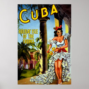 Póster Cartaz de Viagem Especial Vintage Cuba