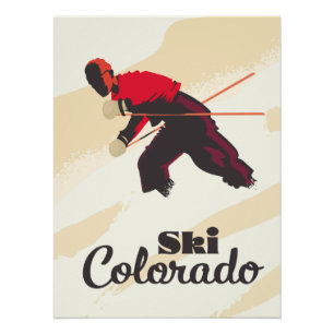 Póster Cartaz de viagem Esqui Colorado